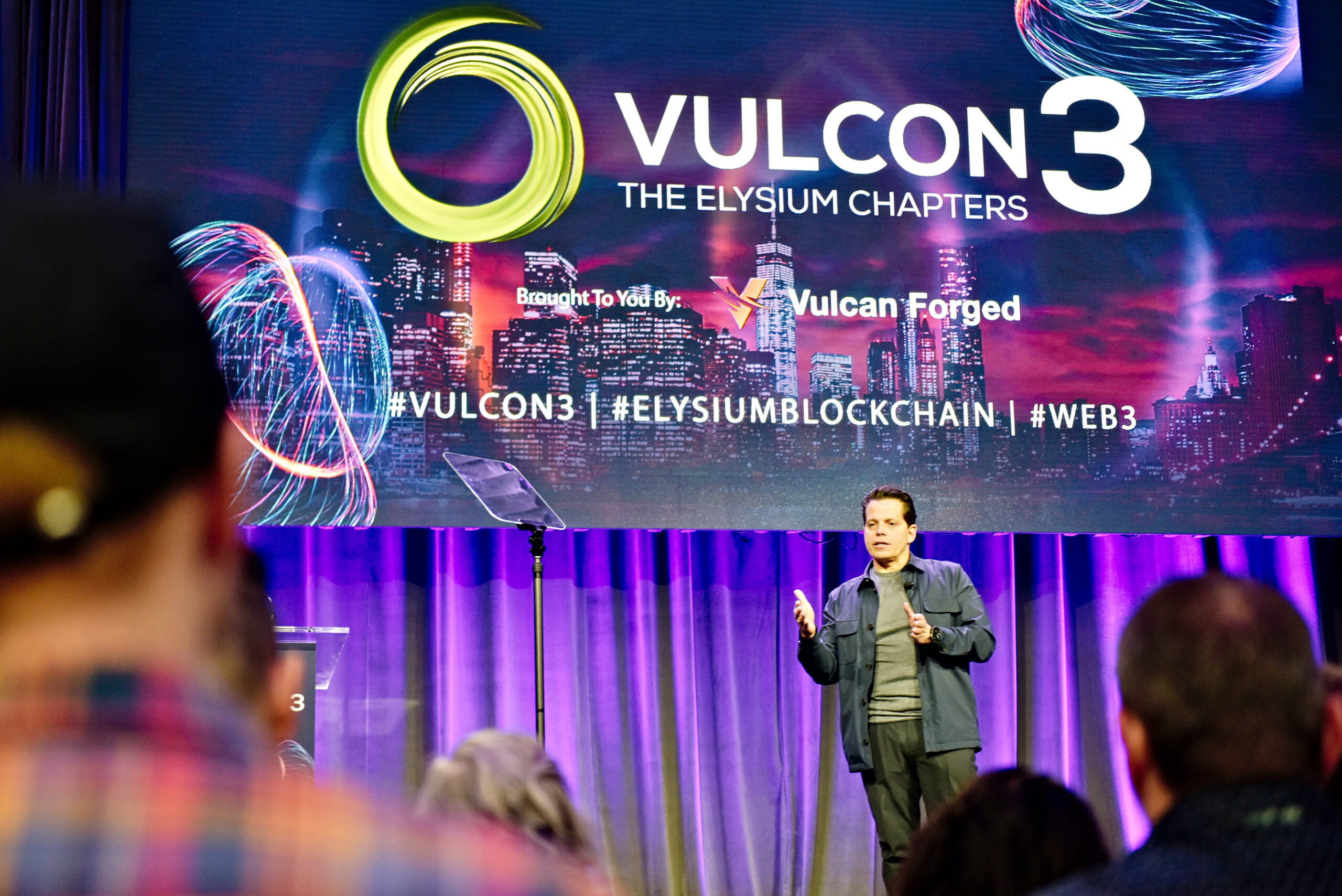 Anthony Scaramucci of Skybridge Capital talks at VulCon3 in New York.