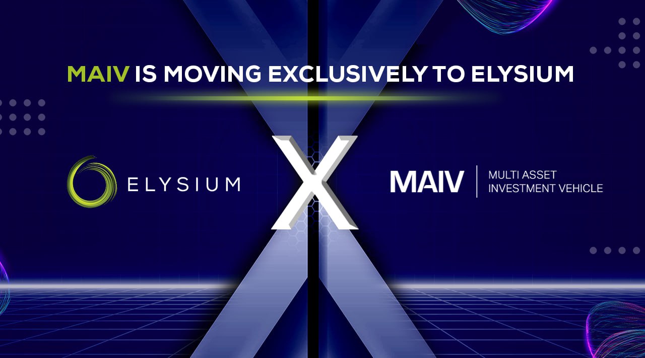 An image showing MAIV's move to the Elysium Blockchain