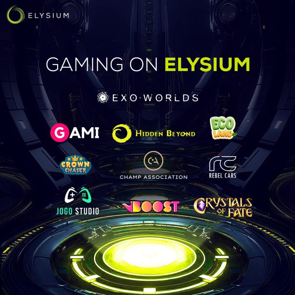 Logos of gaming projects on Elysium